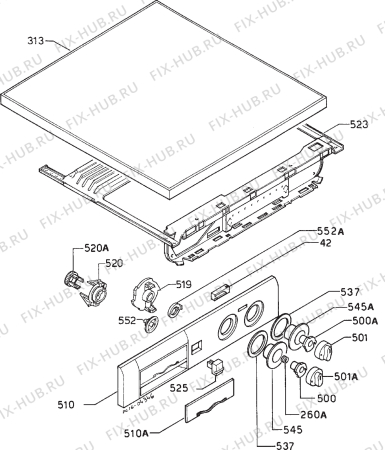 Взрыв-схема стиральной машины Zanussi FJ902 - Схема узла Command panel 037